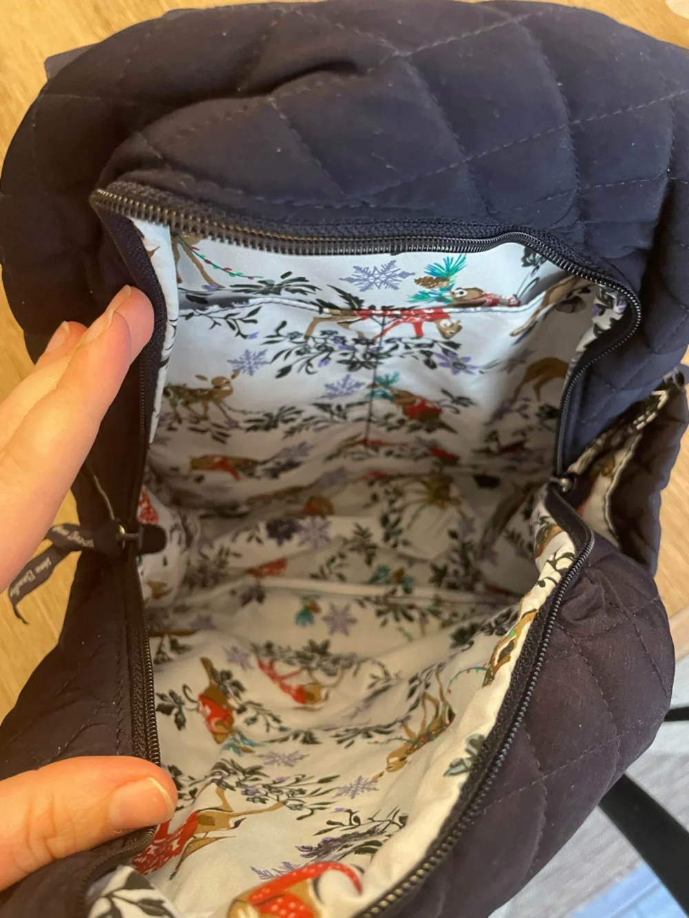 VERA BRADLEY Essential Compact Backpack in the Merry Mischief Snow Day